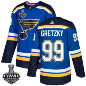 Wayne Gretzky Blues Royal Heim Blau 2019 Stanley Cup Final Stitched